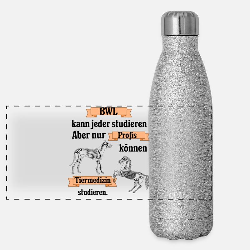 Cooler Tiermedizin Spruch  Panorama Glitzer Isolierflasche 500 ml