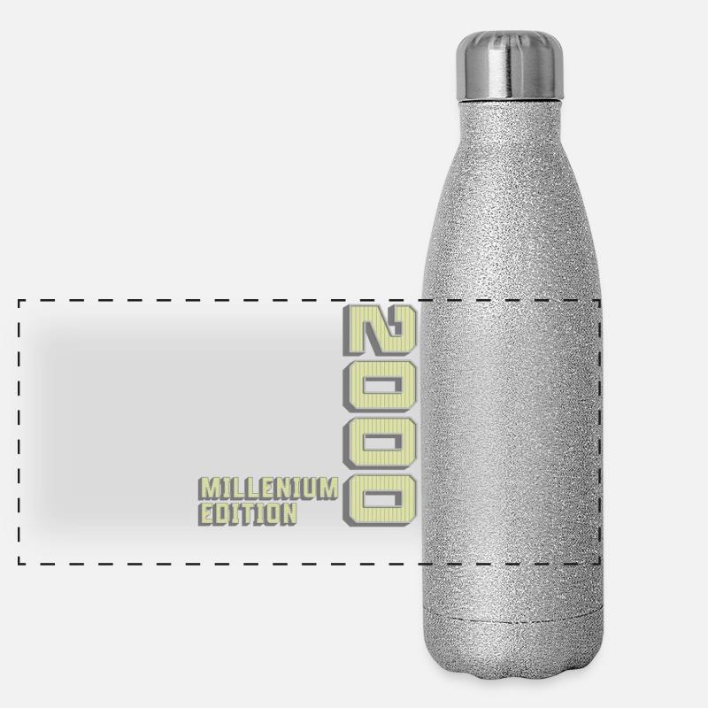 Millenium Edition, Geburtstagsgeschenk 2000er Panorama Glitzer Isolierflasche 500 ml