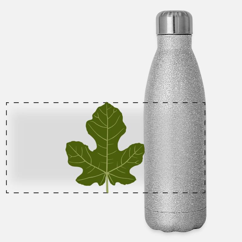 Figuier Vert Feuille Nature Design Gourde isotherme panoramique pailletée 500 ml