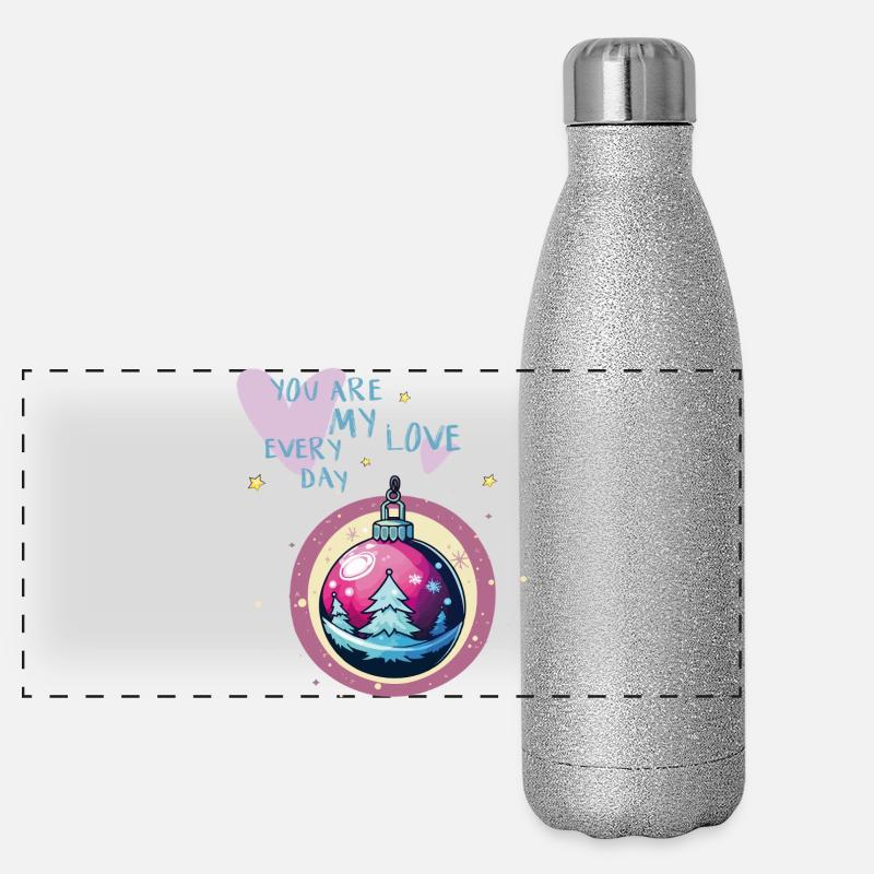 Weihnachtskugel Liebe  Panorama Glitzer Isolierflasche 500 ml