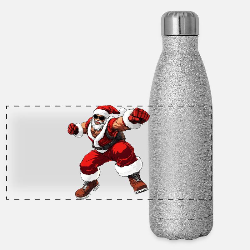 Boxer Noël Gourde isotherme panoramique pailletée 500 ml