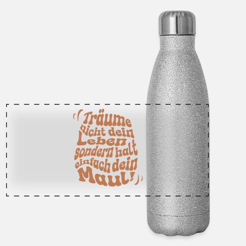 Hör auf zu Träumen Panorama Glitzer Isolierflasche 500 ml