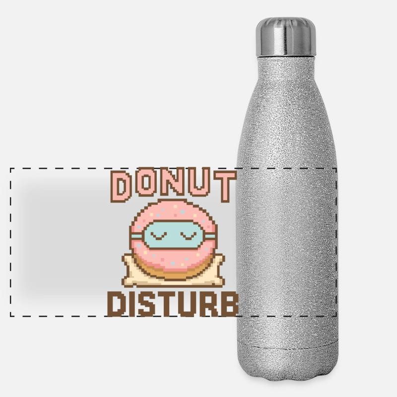 Donut Disturb – Süßer Schlafmodus Panorama Glitzer Isolierflasche 500 ml