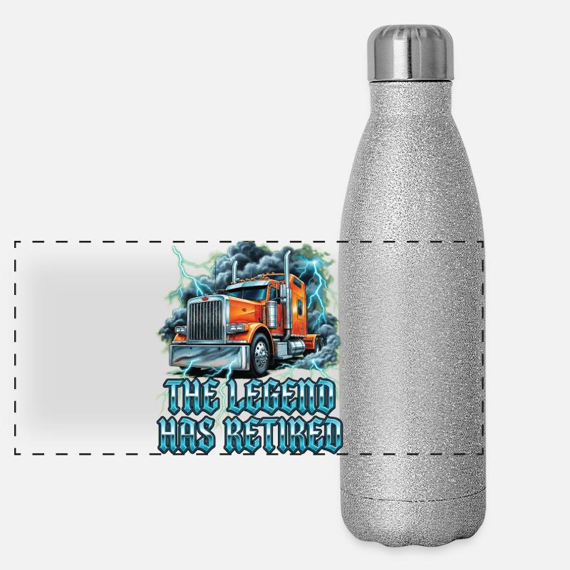 Chauffeur de semi-remorque Trucker Reitred Gourde isotherme panoramique pailletée 500 ml