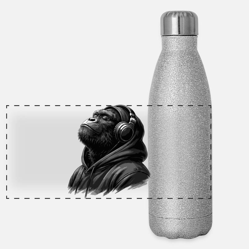Portrait du gorille bat le sweat à capuche Gourde isotherme panoramique pailletée 500 ml