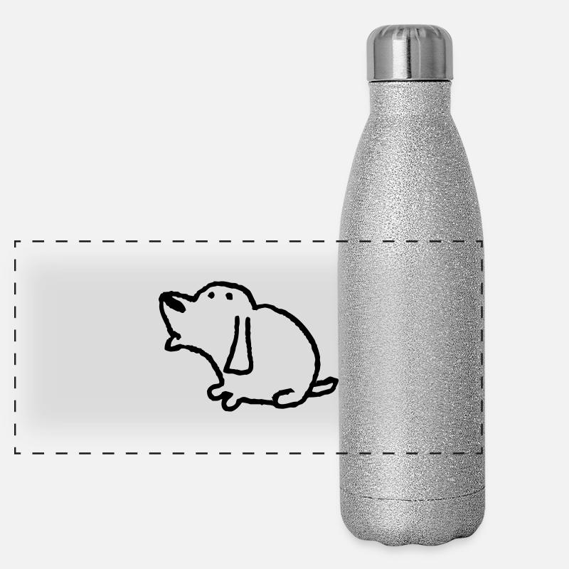 Kleiner Hund Panorama Glitzer Isolierflasche 500 ml