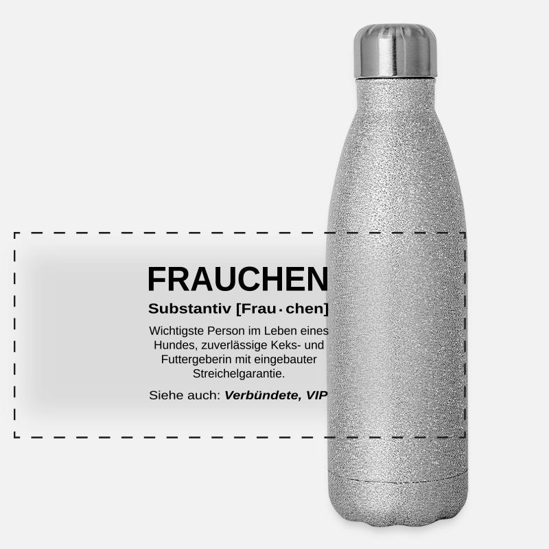Frauchen Substantiv Panorama Glitzer Isolierflasche 500 ml