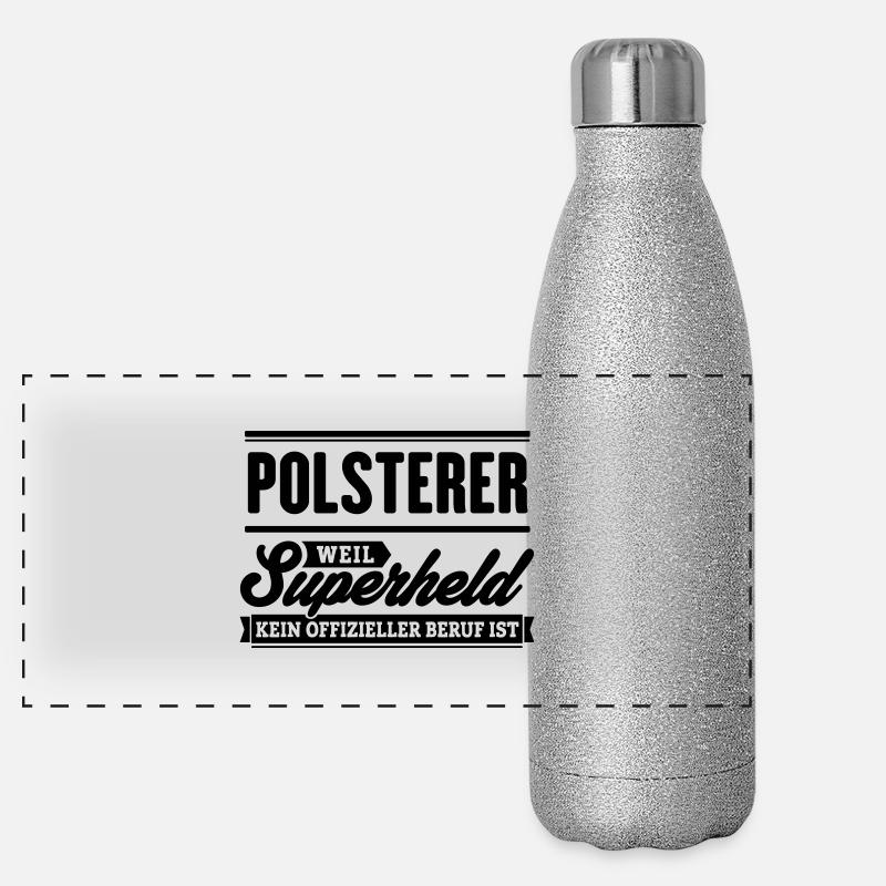 Superheld Polsterer Panorama Glitzer Isolierflasche 500 ml