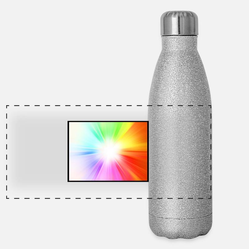 Regenbogen Punkte Panorama Glitzer Isolierflasche 500 ml