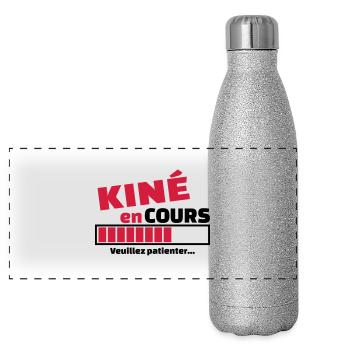 kiné en cours - Gourde isotherme panoramique pailletée 500 ml - paillettes argentées - Devant