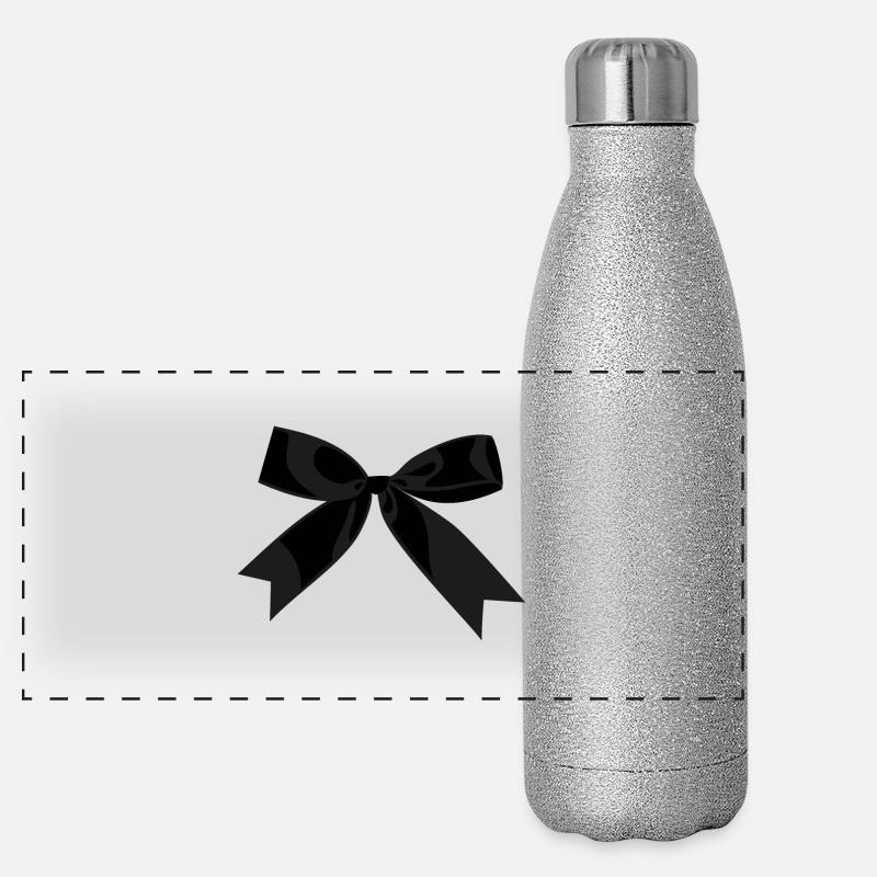 Schleife Schwarz Panorama Glitzer Isolierflasche 500 ml