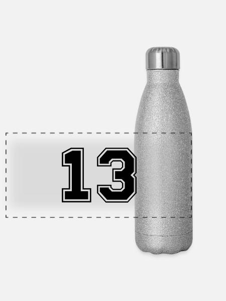 dreizehn - Panorama Glitzer Isolierflasche 500 ml - Silber Glitzer - Vorne