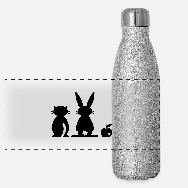 Rabbit cat apple Panoramic Glitter Thermal Bottle 500 ml