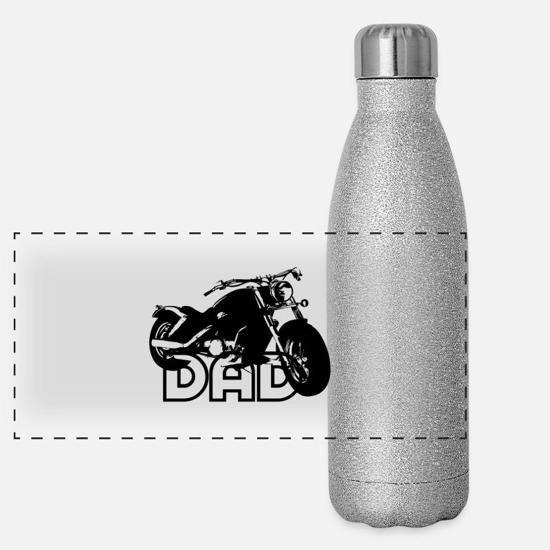 Biker DAD Black Motorcycle Panorama Glitzer Isolierflasche 500 ml