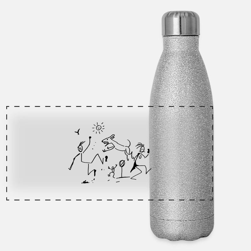 Abstrakte Kunst Panorama Glitzer Isolierflasche 500 ml