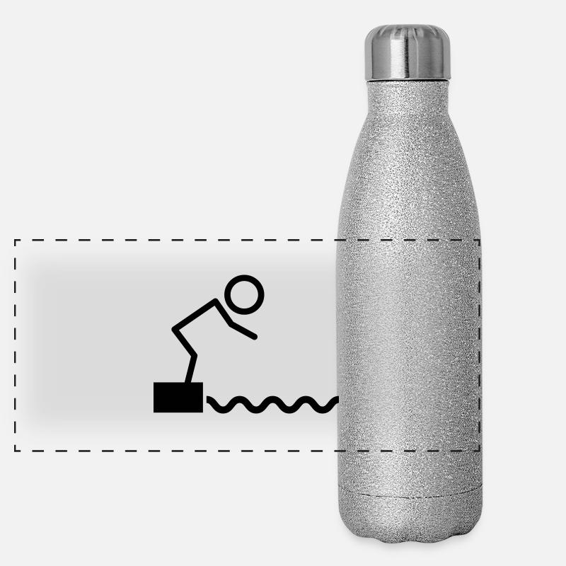 swimming_f1 Panorama Glitzer Isolierflasche 500 ml