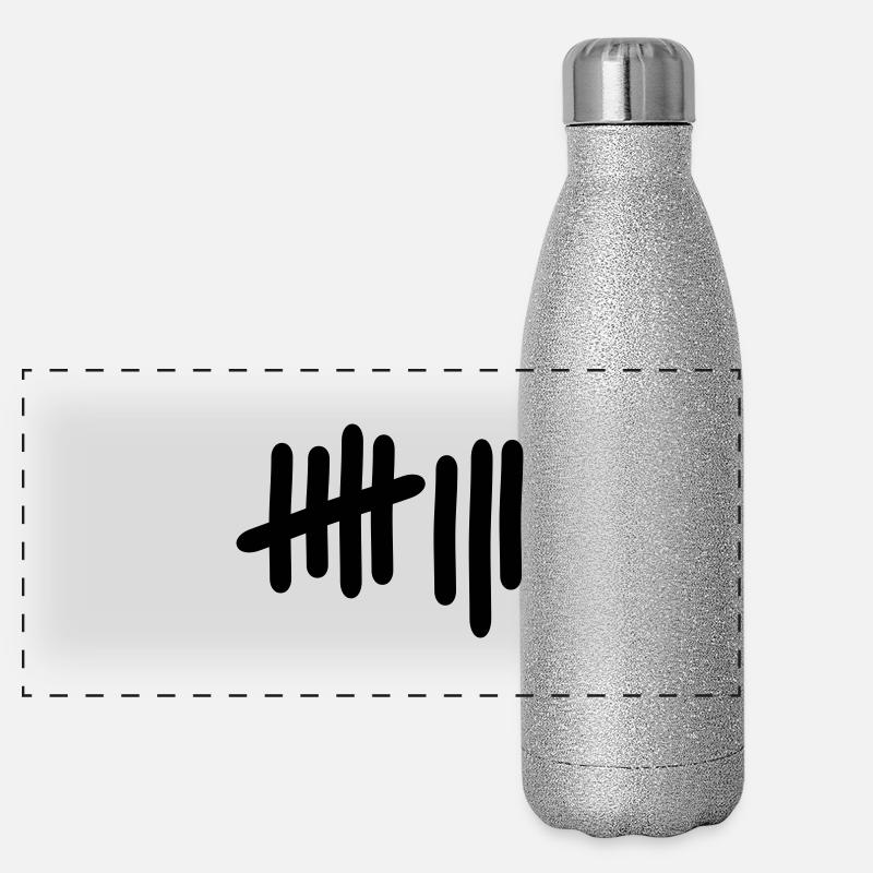 8 - Nummer Panorama Glitzer Isolierflasche 500 ml