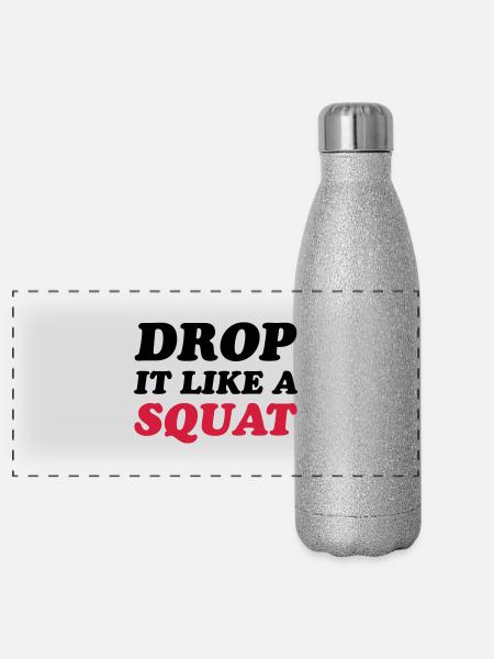 Squat - Panorama Glitzer Isolierflasche 500 ml - Silber Glitzer - Vorne