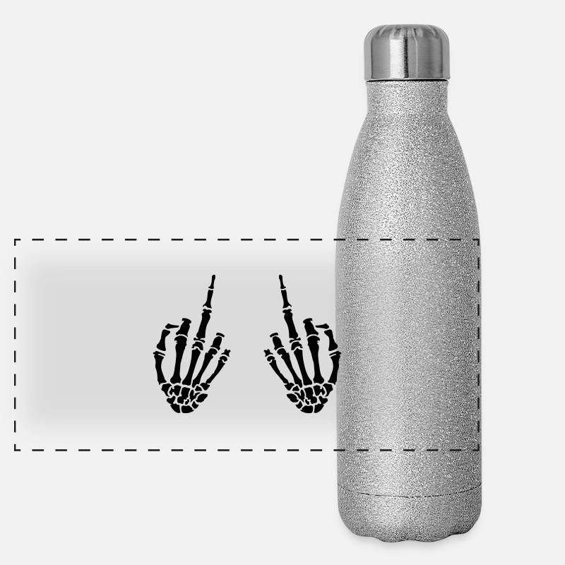 middle fingers design Panorama Glitzer Isolierflasche 500 ml