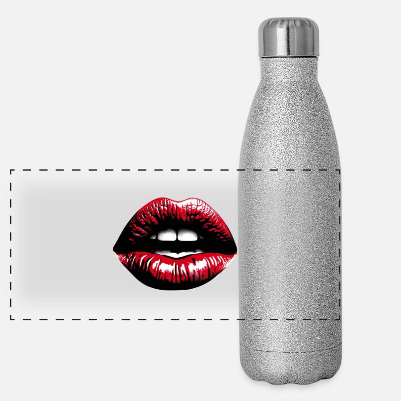 Rouge à lèvres rouge Contemplative Lips Gourde isotherme panoramique pailletée 500 ml