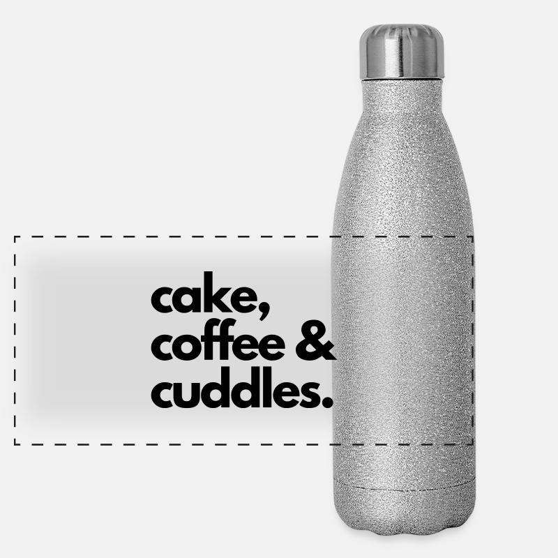 cake coffee and cuddles - claim Panorama Glitzer Isolierflasche 500 ml