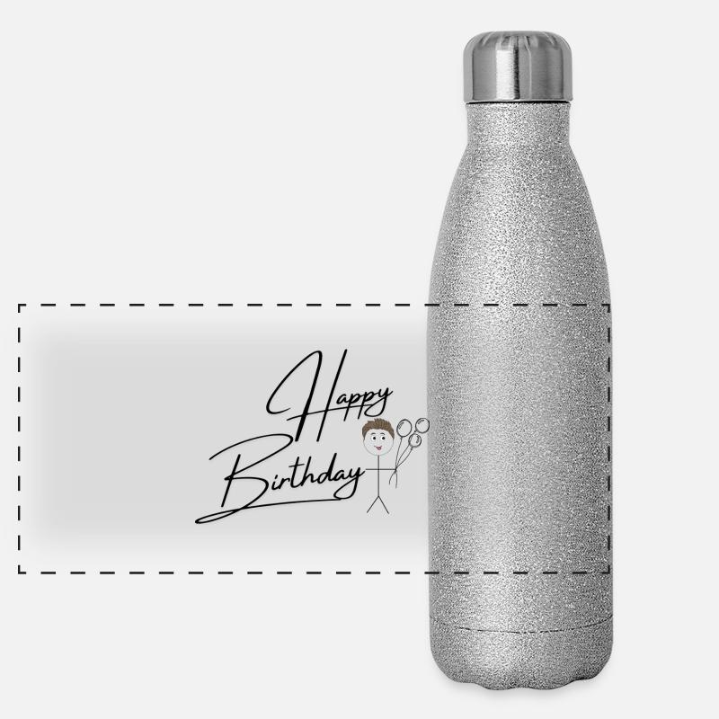 Bon anniversaire Gourde isotherme panoramique pailletée 500 ml
