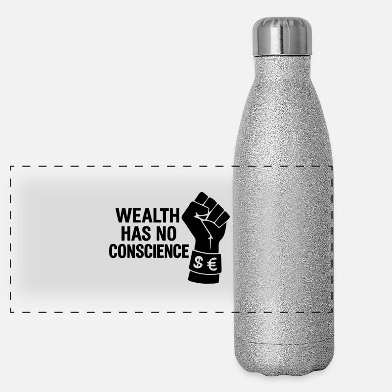 La richesse n’a pas de conscience Gourde isotherme panoramique pailletée 500 ml