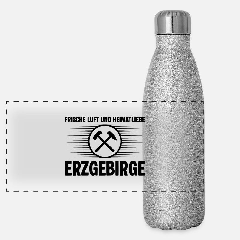 Erzgebirge Frische Luft Panorama Glitzer Isolierflasche 500 ml