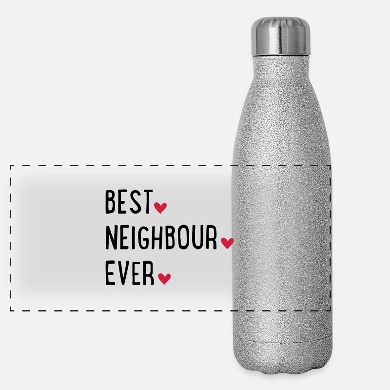 Bester Nachbar Panorama Glitzer Isolierflasche 500 ml