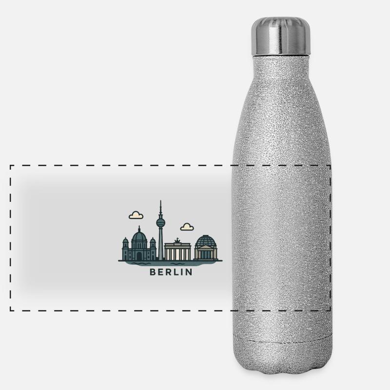 Berliner Skyline  Panorama Glitzer Isolierflasche 500 ml