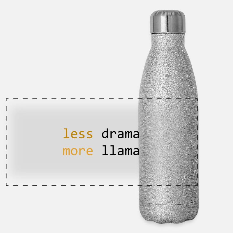 Less drama, more Llama, light Panoramic Glitter Thermal Bottle 500 ml