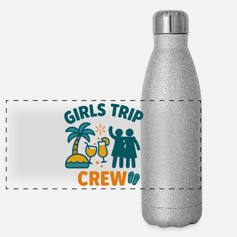 Mädchen Trip Crew Passendes Hemd Panorama Glitzer Isolierflasche 500 ml