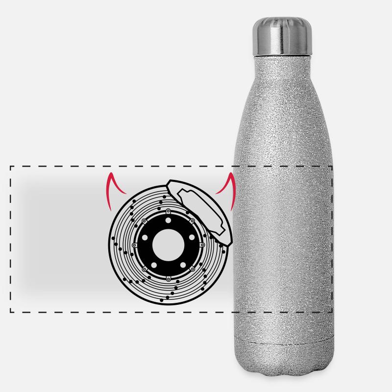 Brake disc with horns 2farbig Panoramic Glitter Thermal Bottle 500 ml