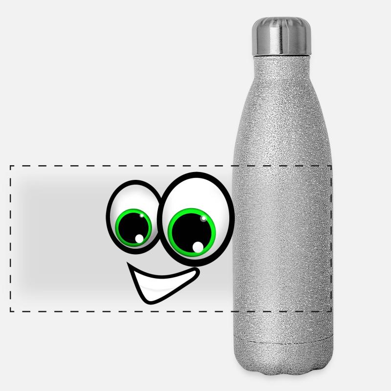 Gesicht Comic Panorama Glitzer Isolierflasche 500 ml