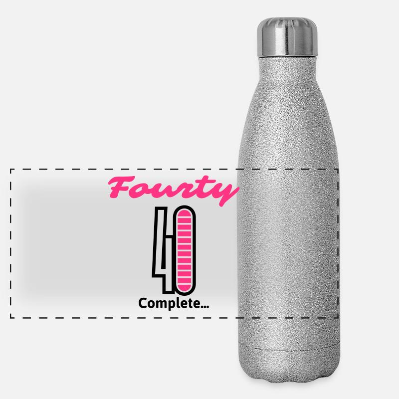 Fourty Complete... - Panorama Glitzer Isolierflasche 500 ml - Silber Glitzer