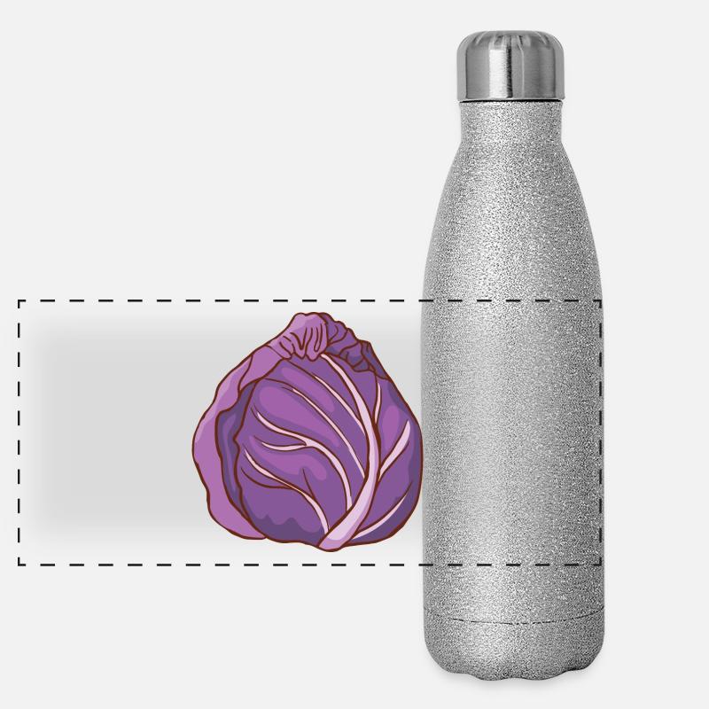 Chou rouge Choux choux choux bleus rouges Gourde isotherme panoramique pailletée 500 ml