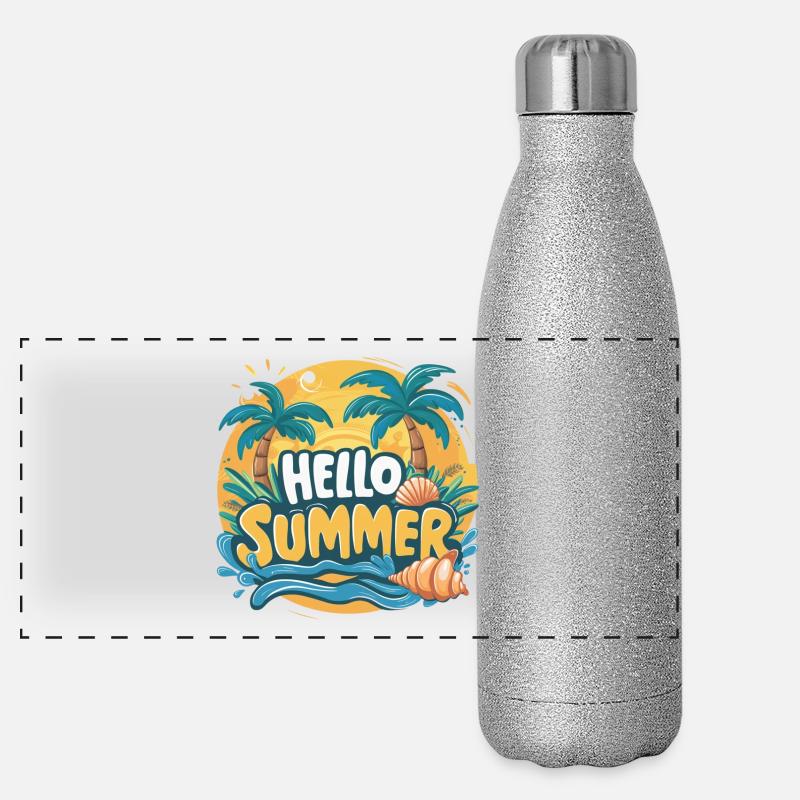 Éblouissante élégance HELLO SUMMER Gourde isotherme panoramique pailletée 500 ml