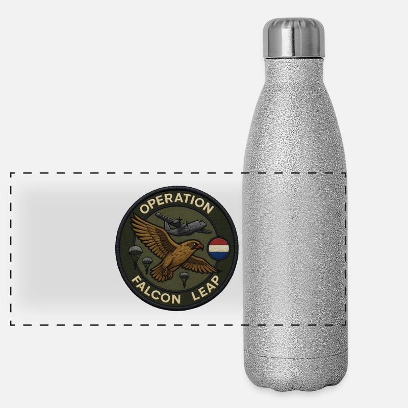 Écusson de l’opération Falcon Leap Gourde isotherme panoramique pailletée 500 ml