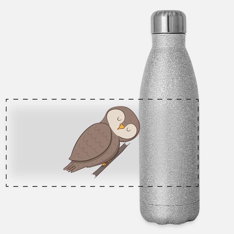 Hibou Uhu Gourde isotherme panoramique pailletée 500 ml