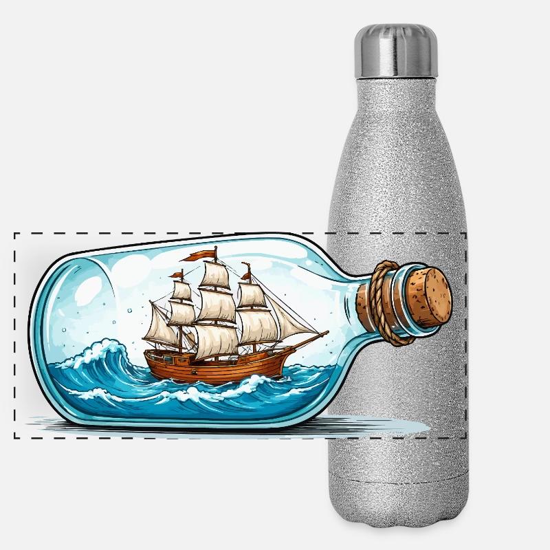 Ship model in bottle Panoramic Glitter Thermal Bottle 500 ml