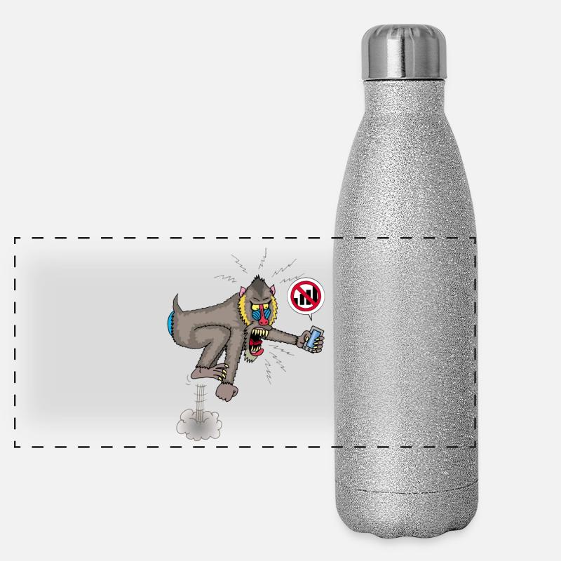 Monkey and mobile phone Panoramic Glitter Thermal Bottle 500 ml