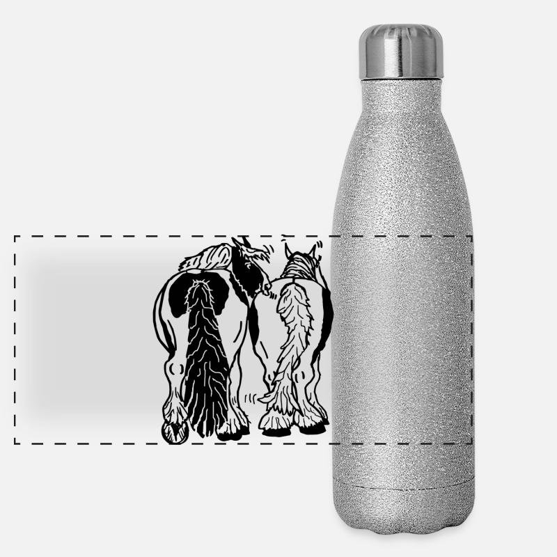 Drôle de bricoleur de derrière, à cheval Gourde isotherme panoramique pailletée 500 ml