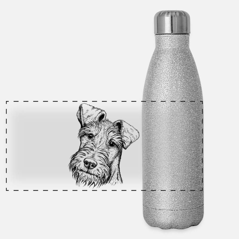 Irish Terrier Portrait Panoramic Glitter Thermal Bottle 500 ml
