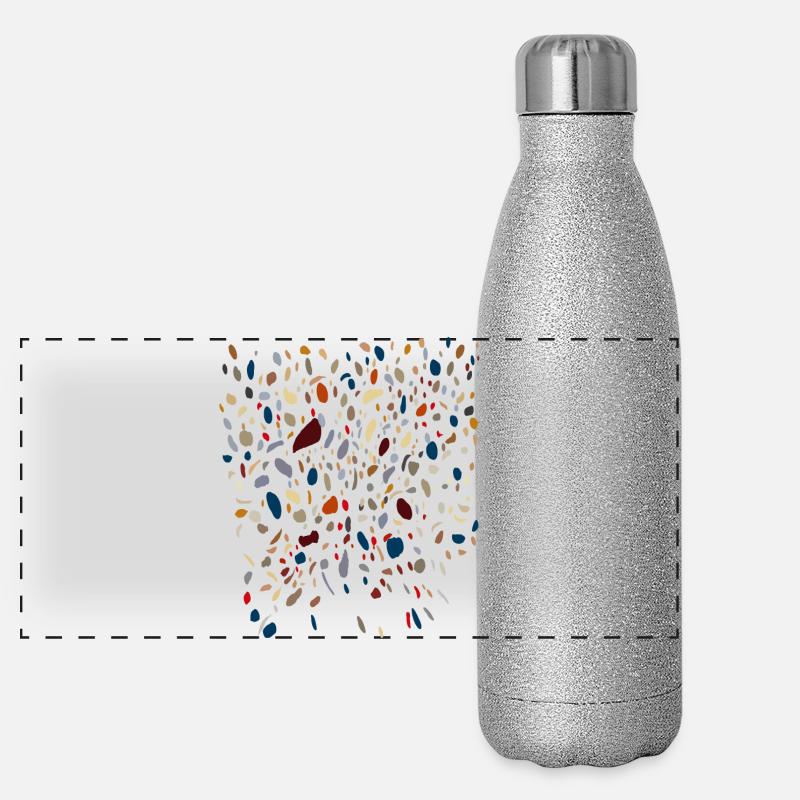 Dot Pattern - Mosaic Organic Panoramic Glitter Thermal Bottle 500 ml