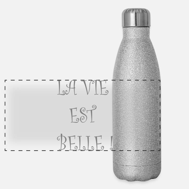 La vie est belle Gourde isotherme panoramique pailletée 500 ml