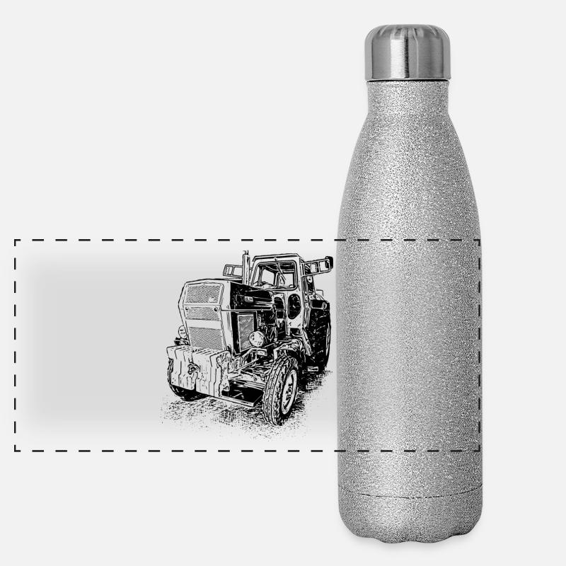 Traktor Fortschritt ZT 303 E Panorama Glitzer Isolierflasche 500 ml