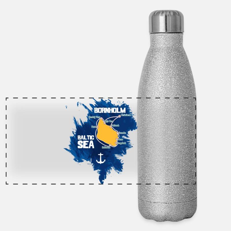 Bornholm Mer Baltique Gourde isotherme panoramique pailletée 500 ml