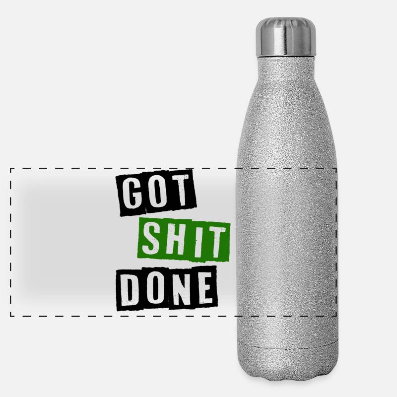 Got shit done Panorama Glitzer Isolierflasche 500 ml