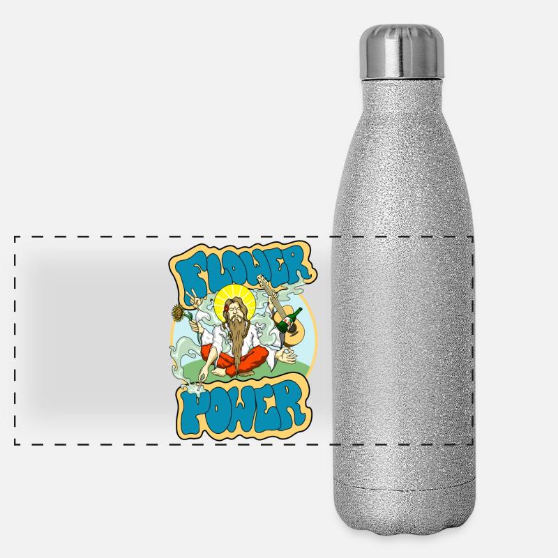 Flower Power Panoramic Glitter Thermal Bottle 500 ml