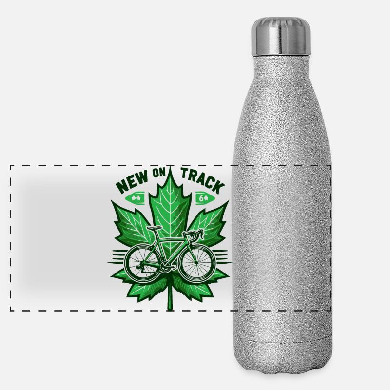 Cycling Leaf Logo Design Panoramic Glitter Thermal Bottle 500 ml